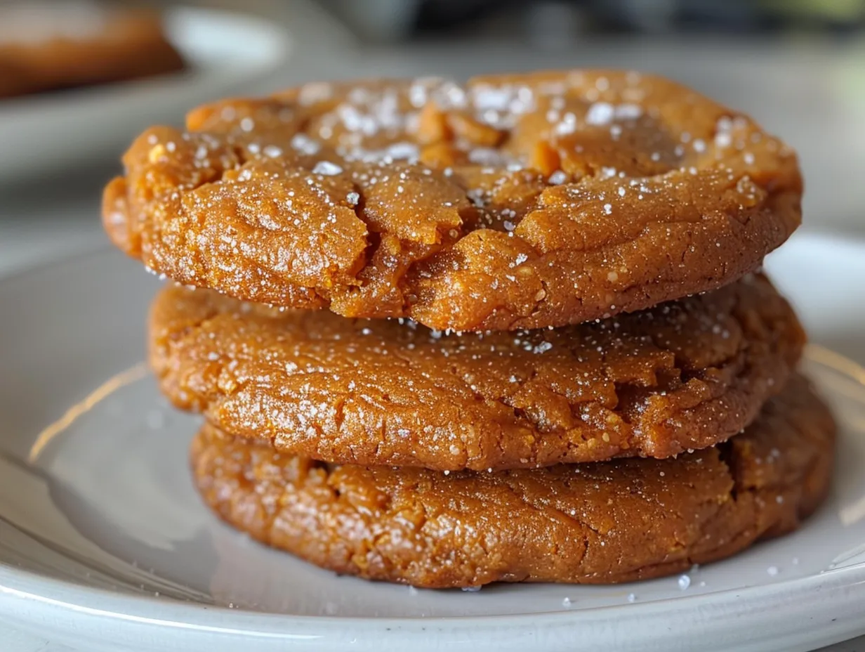 Delicious Vegan Pumpkin Pie Cookies on a Plate