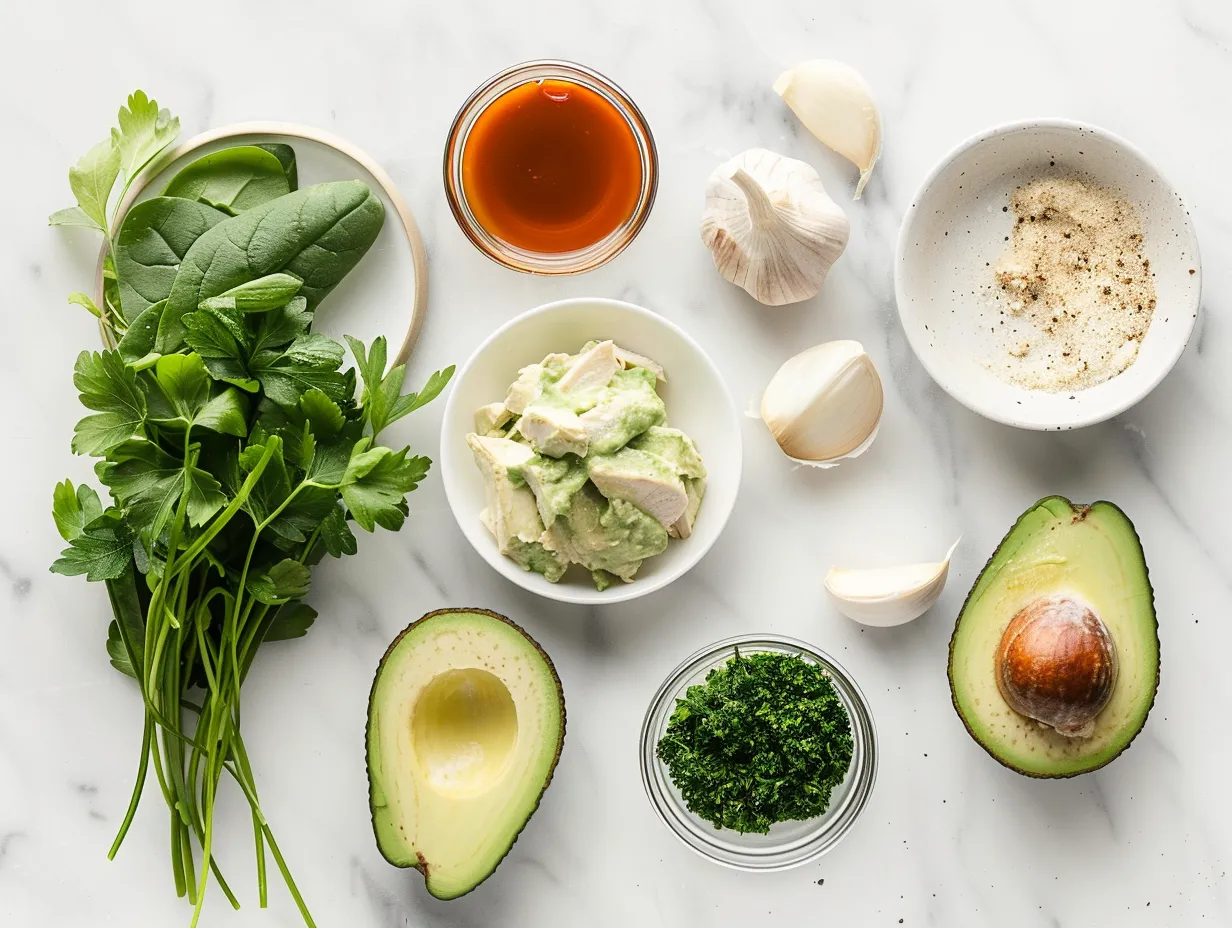 fresh ingredients for chicken avocado melt