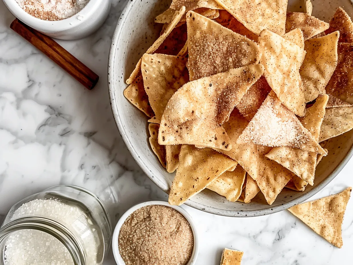 ingredients for cinnamon sugar tortilla chips