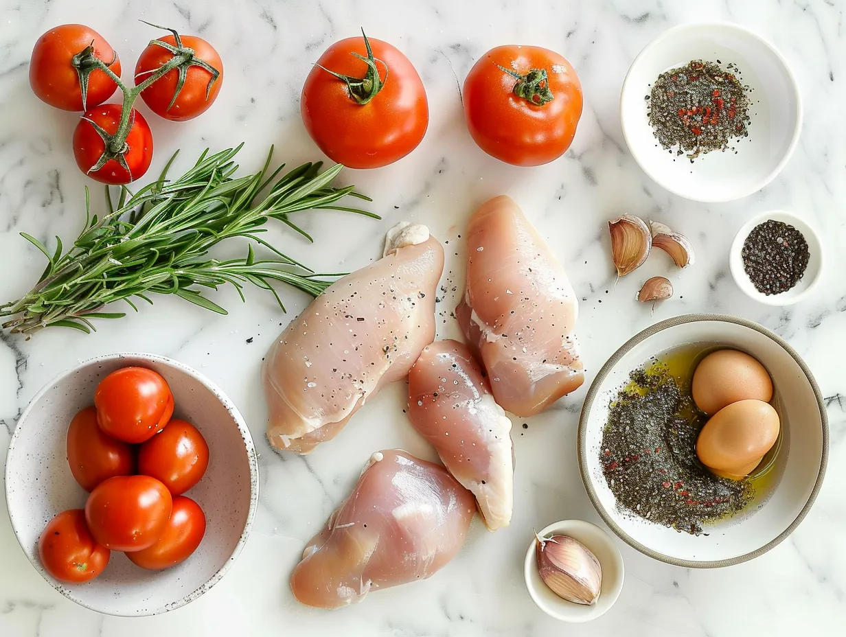 ingredients for one pan balsamic chicken
