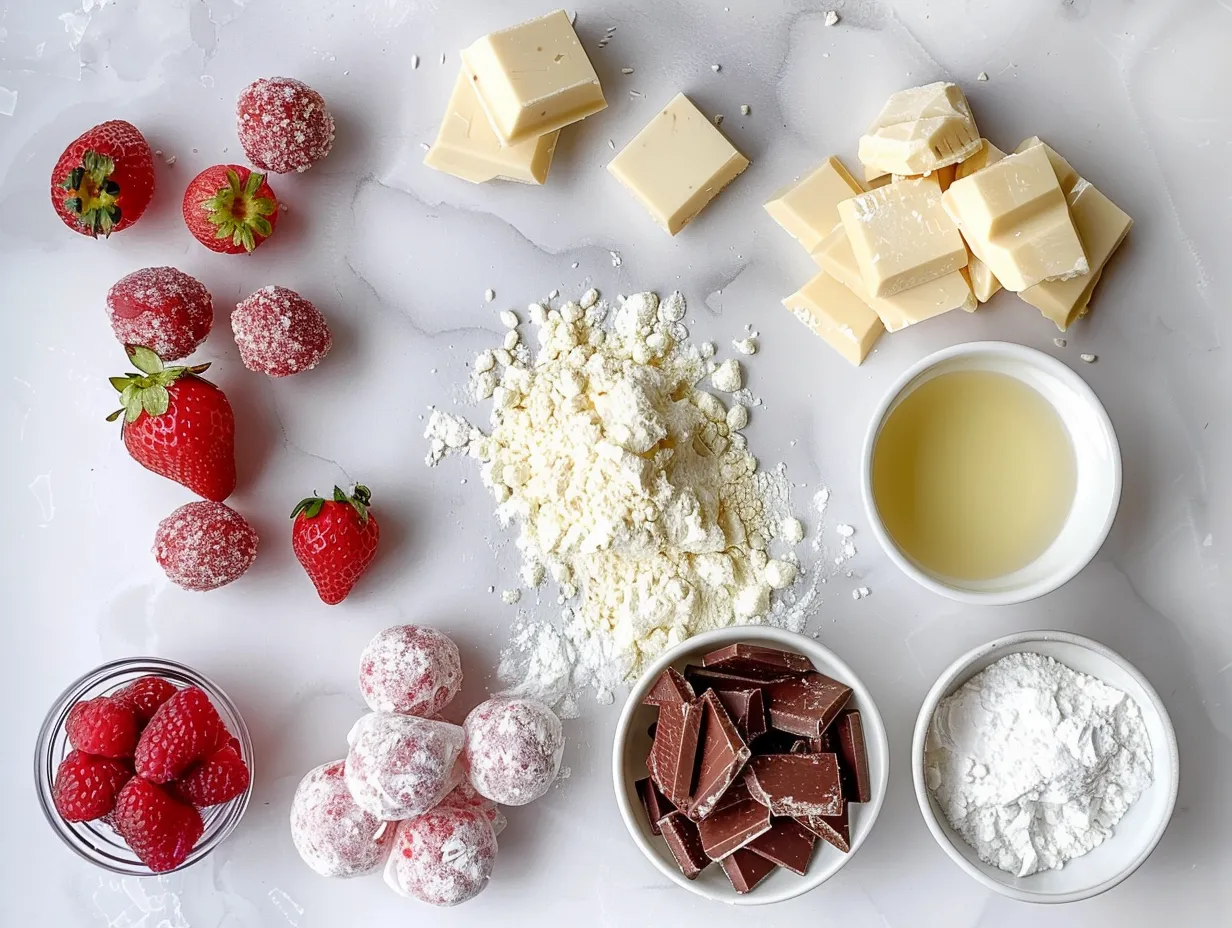 White Chocolate Strawberry Truffle Ingredients