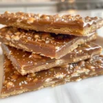 Close-up of Churro Saltine Toffee on a plate