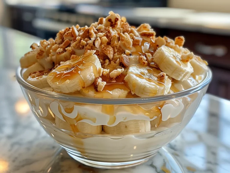 Salted Caramel Banana Yogurt Bowl Plated